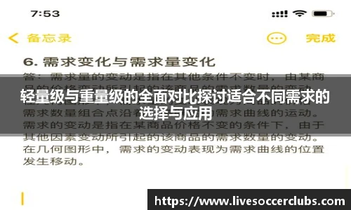 轻量级与重量级的全面对比探讨适合不同需求的选择与应用